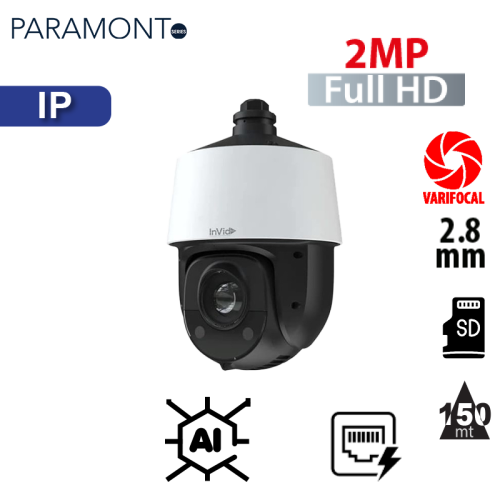 Cámara PTZ IP 2mpx para interior/exteriores (PAR-P2PTZXIR25-AI)